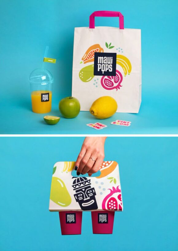 Vibrant Branding and Interior Design for Hawaii's Frutta Juice Shop